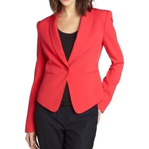 BCBGMaxAzria Lipstick Red Tailored Blazer with Notched Lapels Size XS